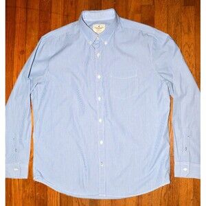American Eagle Outfitters Men’s XL Button Down Shirt Blue White Striped Classic